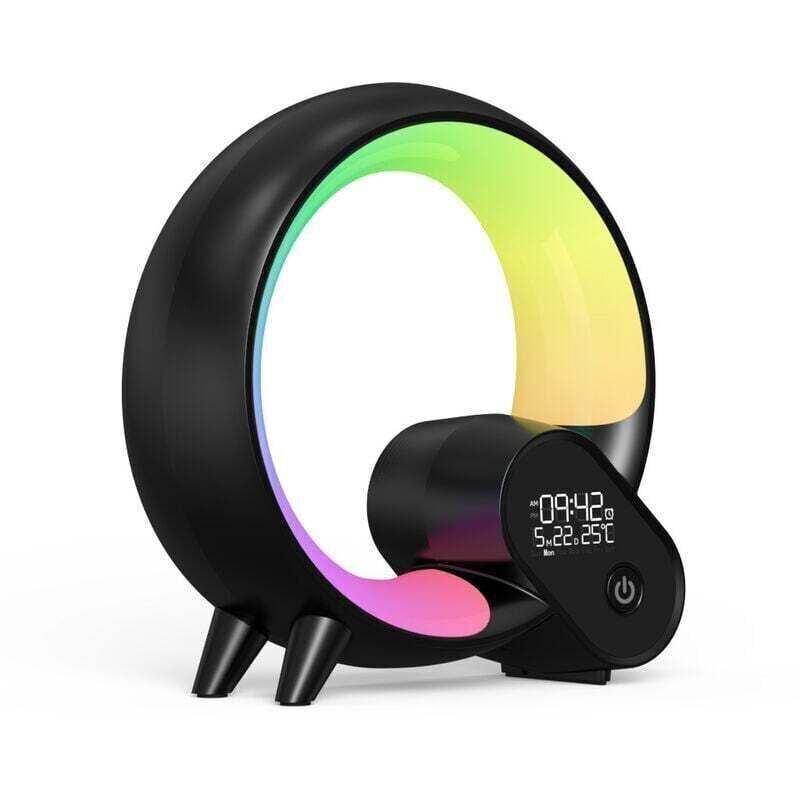 Amxcnoy Intelligente Led-tischleuchte, Ambientelampe Mit Bluetooth-lautsprecher, Musikalischem Kalenderwecker, App-gesteuerter Nachttischlampe, Nachtlicht Für Kinder, Babys Und Erwachsene