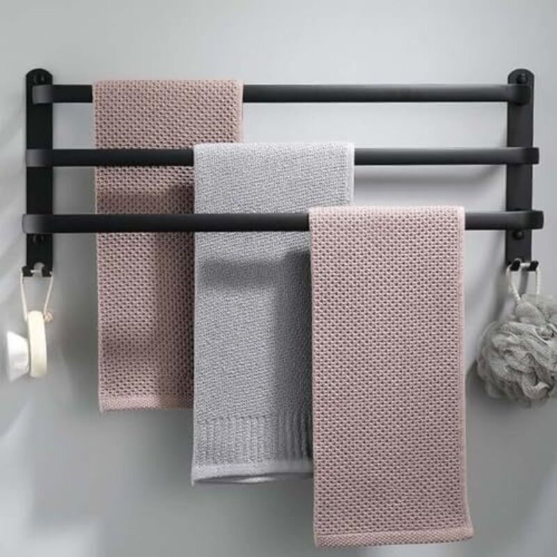 Amxcnoy 60 Cm Handtuchhalter Fürs Badezimmer, Wandmontage, Freistehender Handtuchhalter, Badezimmeraccessoire, Kein Bohren Erforderlich