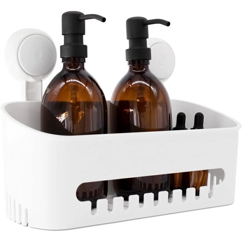 Amxcnoy Duschablage – Duschkorb Mit Saugnapf, Kein Bohren Erforderlich, Abnehmbarer Duschkorb Mit Saugnapf Für Bad, Dusche Und Küche, Aufbewahrungskorb Für Shampoo, Spülung, Seife