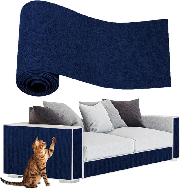 Sofaschutz, 100 X 40 Cm, Katzenkratzfest, Geeignet Für Sofas Und Ecken, Blau.