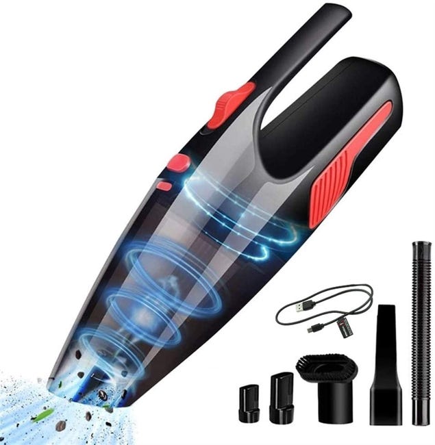 Kabelloser Autostaubsauger, Wiederaufladbar, Leise, Geeignet Für Trockene Und Nasse Oberflächen, 2200 Mah Akku.