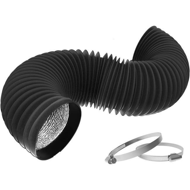 Isolierter, Flexibler Abluftschlauch Für Wäschetrockner, 100 Mm X 300 Cm, Mit 2 Schlauchschellen.
