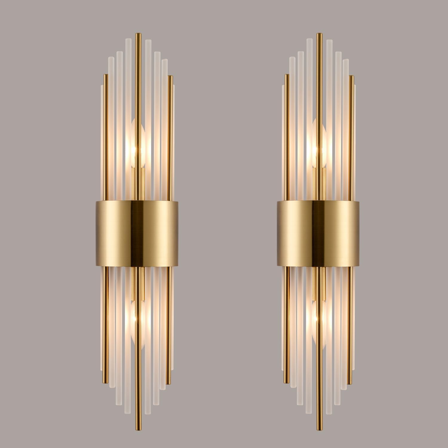 Zwei Moderne Wandlampen, Ideal Für Wohnzimmer, Schlafzimmer Oder Schminktisch (goldfarben). Leuchtmittel Inklusive.