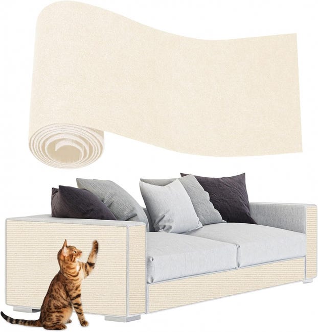 Sofaschutz, 200 X 60 Cm, Katzenkratzfest, Geeignet Für Sofas Und Ecken, Weiß.