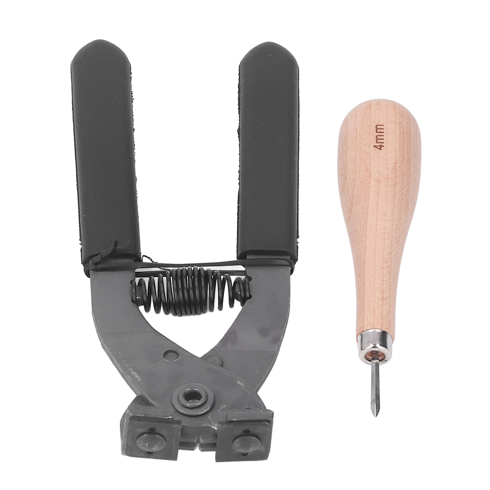 4-mm-2-zinken-lederlocher Mit Geräuschdämpfung, Diamantahle, Geräuschlose, Rutschfeste Nähschere, Lederperforationswerkzeug – Aquaforge