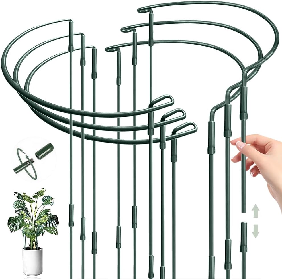 Pfingstrosenständer, Halbkreisförmig, 6er-set (25 X 60 Cm), Verstellbarer Runder Ständer, Pfingstrosen-stützring.