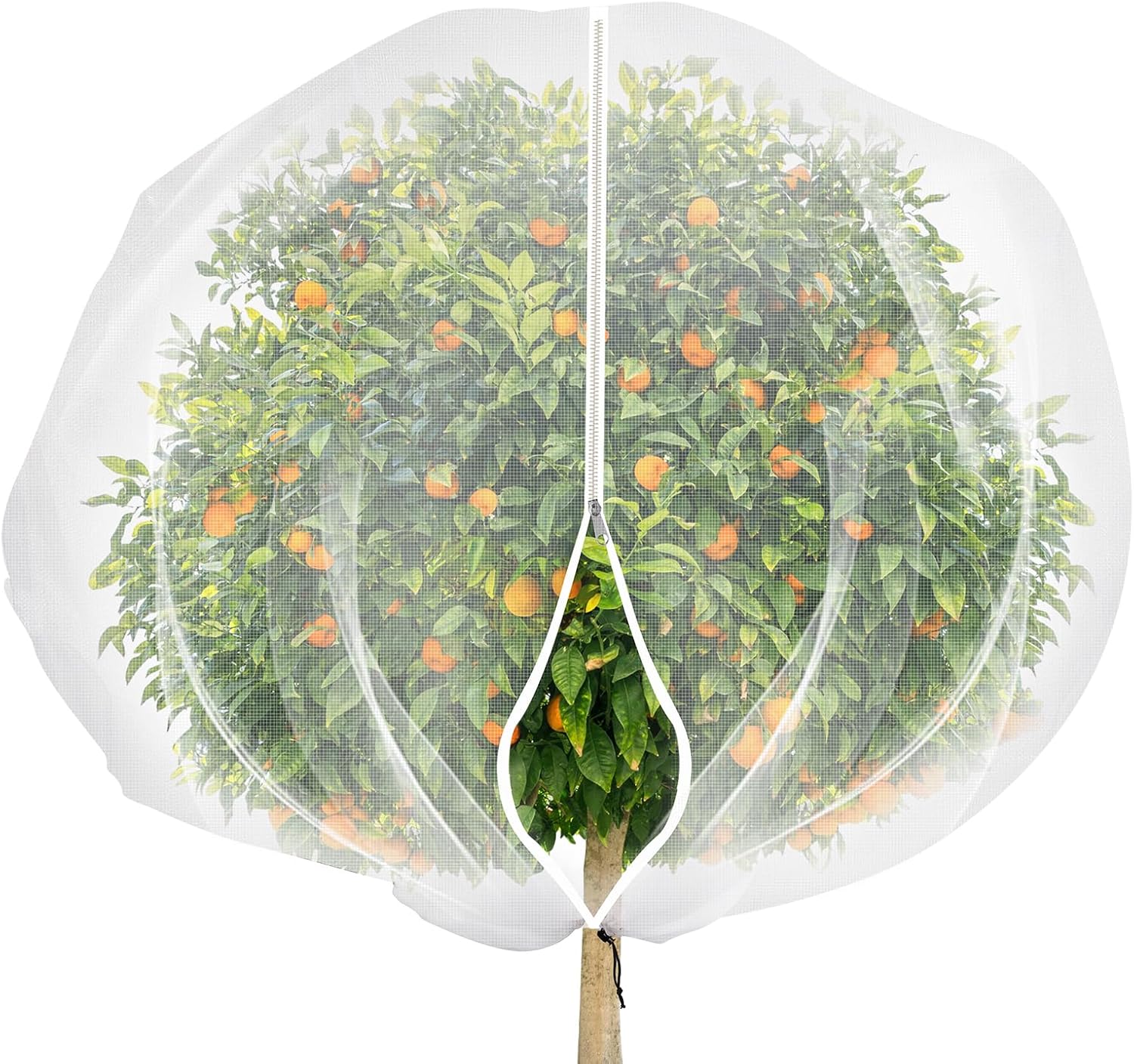 Schutznetz Für Obstbäume, 1,80 M X 1,80 M, Transparentes Material, Gartenpflanzenbarriere Mit Reißverschluss Und Kordelzug