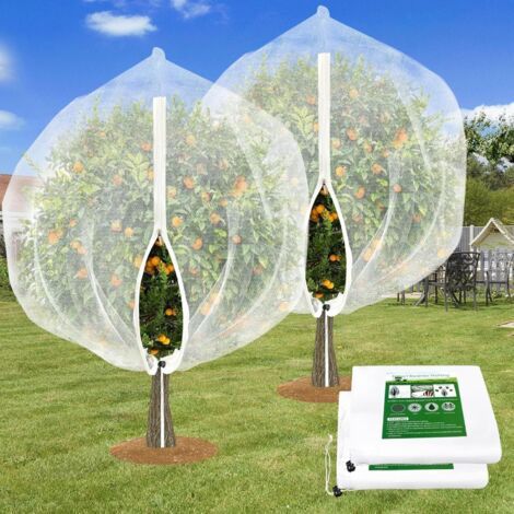 Gartennetz Für Obstbäume (2,4 X 2,4 M) Mit Kordelzug Und Reißverschluss, Ideal Zum Schutz Ihres Gartens Vor Insekten Und Vögeln.