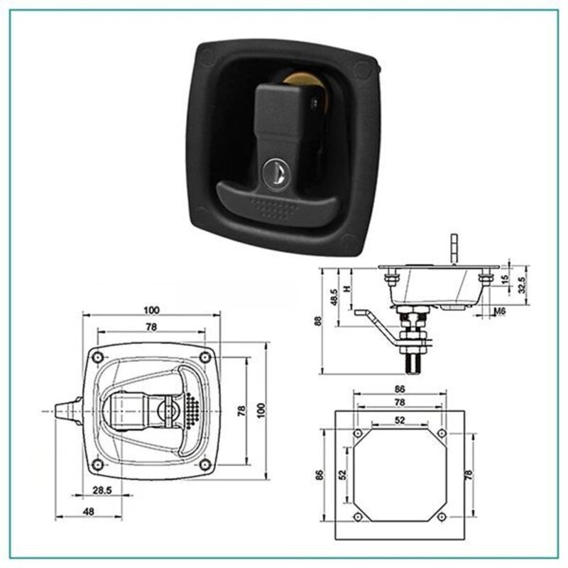 1 Set. Farbe: Siehe Foto. Materialien: Metall, T-griff, Kompressionsplattenschloss, Werkzeugkastenschloss.
