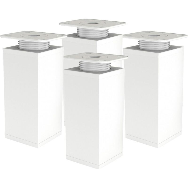 Verstellbare Möbelfüße, 4er-set – Eloxiertes Aluminium, 120 Mm – Tragkraft: 120 Kg – Inkl. Montageplatten – Schraubbefestigung