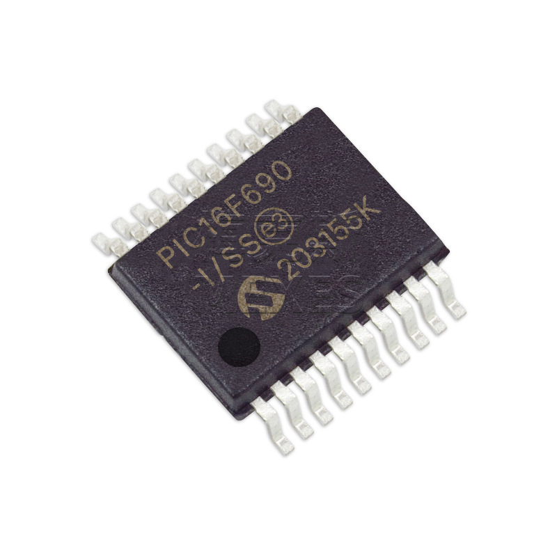Die Pic16f690-i/ss Und Pic16f873a-i/ss Sind Fünf Elektronische Bauteile/chips, Die Montiert Und Versendet Werden Können.