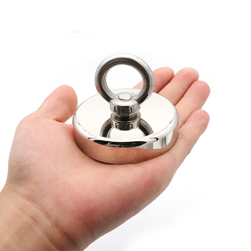 Leistungsstarker Kreisförmiger Magnetischer Bergungsmagnet, Neodym-eisen-bor-hebering, Magnetischer Bergungssaugnapf, Magnethalter, Magnetisches Zubehör, Leistungsstarker Knj90-bergungsmagnet.