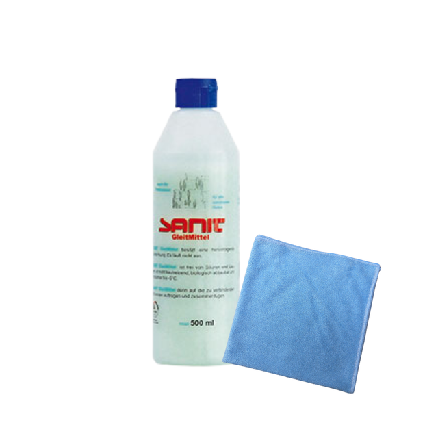 Badfabrik24 Sanit Gleitmittel Flasche 500 Ml 3087 + Mikrofasertuch