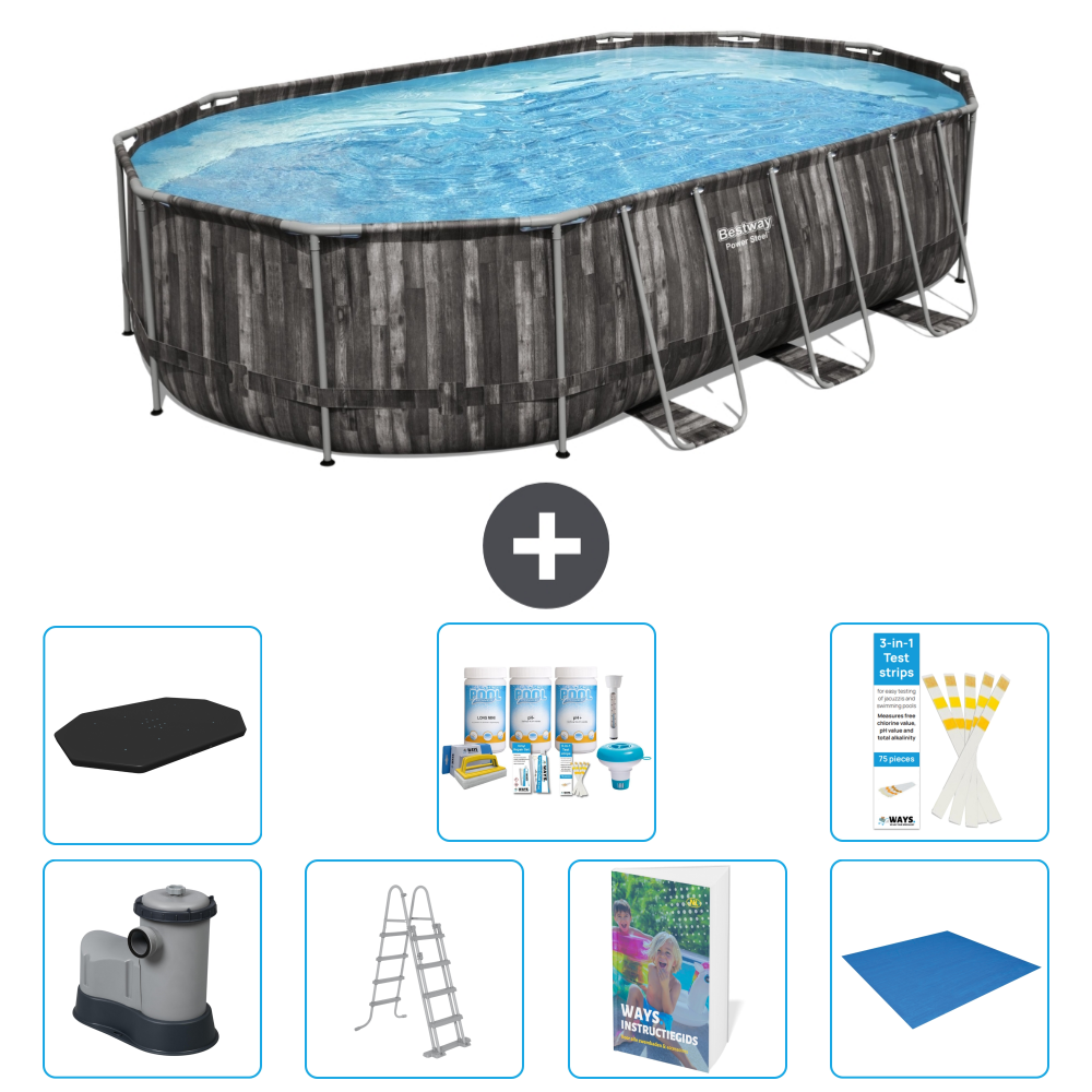 Bestway Power Steel Oval - 610x366x122 Cm - 8-teilig S599
