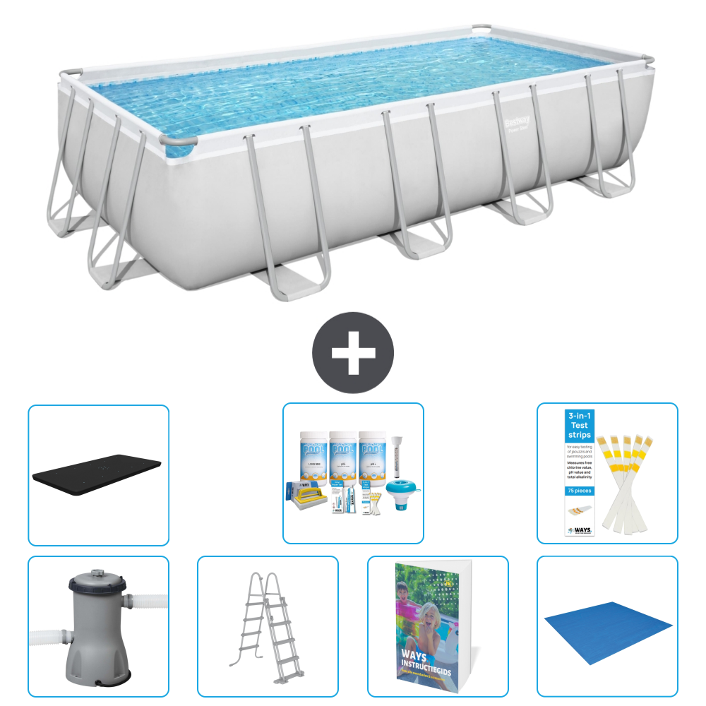 Bestway Power Steel Rechteckig - 488x244x122 Cm - 8-teilig S599