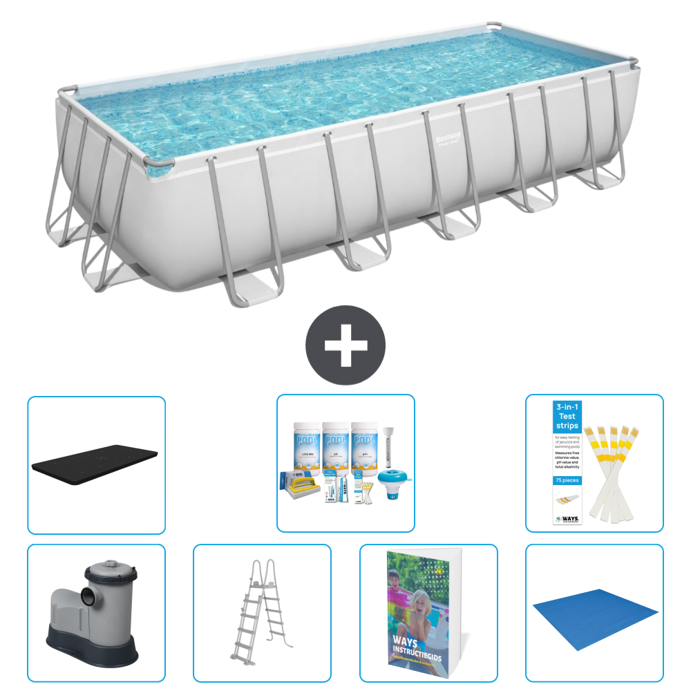 Bestway Power Steel Rechteckig - 640x274x132 Cm - 8-teilig S599
