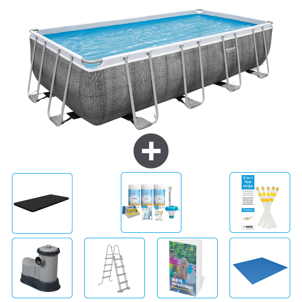 Bestway Power Steel Rechteckig - 549x274x122 Cm - 8-teilig S599