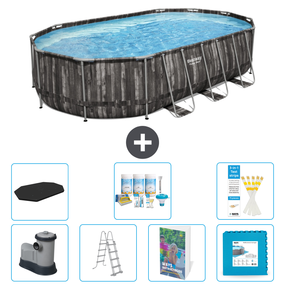 Bestway Power Steel Oval - 610x366x122 Cm - 8-teilig S536
