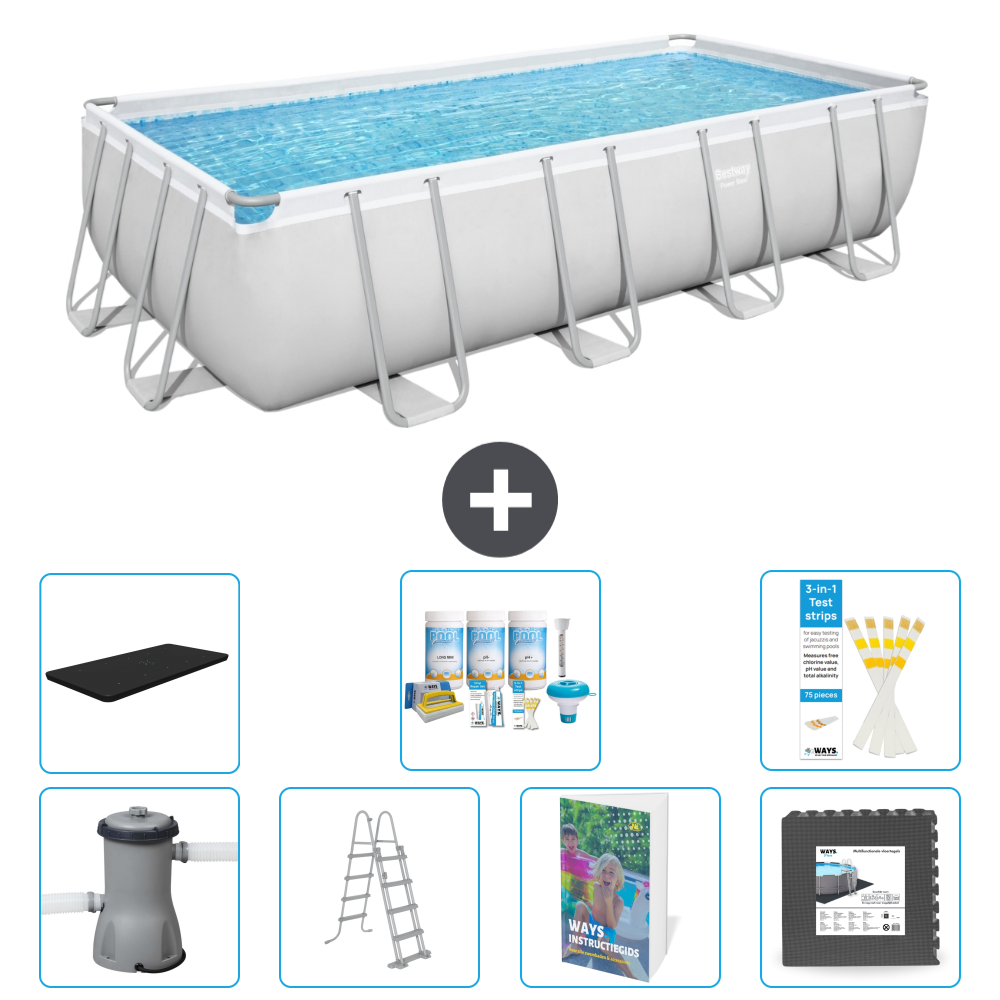 Bestway Power Steel Rechteckig - 488x244x122 Cm - 8-teilig S581