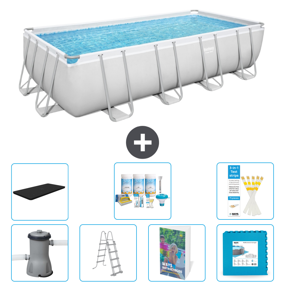Bestway Power Steel Rechteckig - 488x244x122 Cm - 8-teilig S536