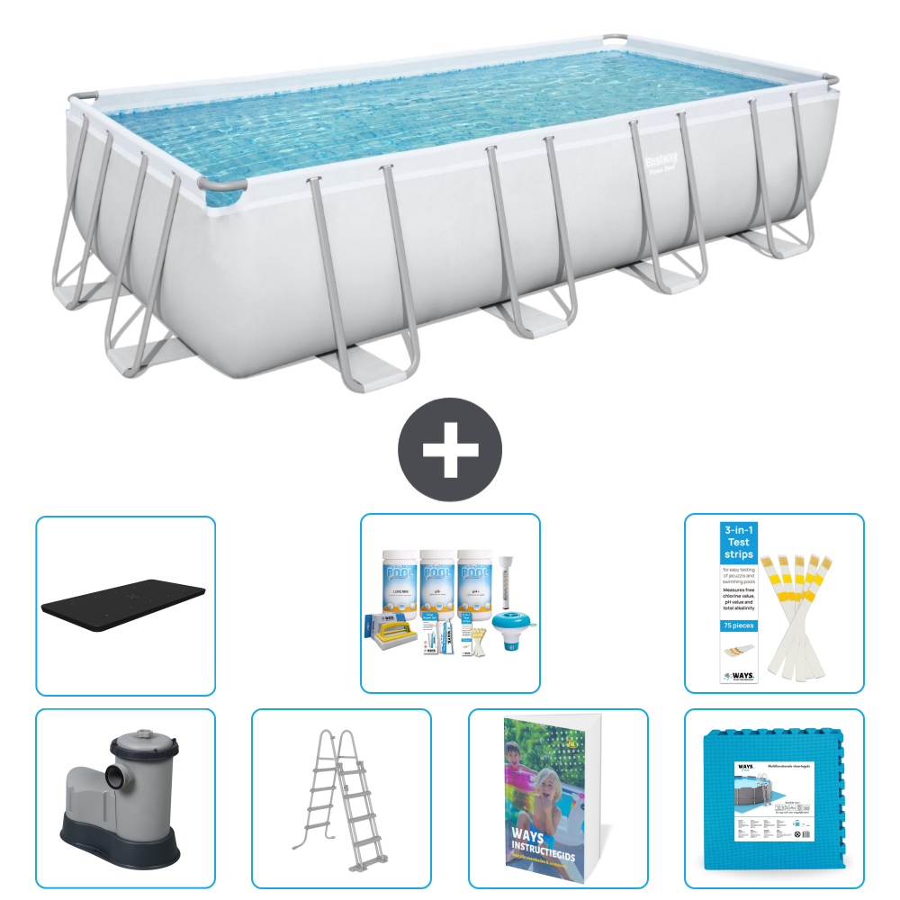 Bestway Power Steel Rechteckig - 549x274x122 Cm - 8-teilig S536