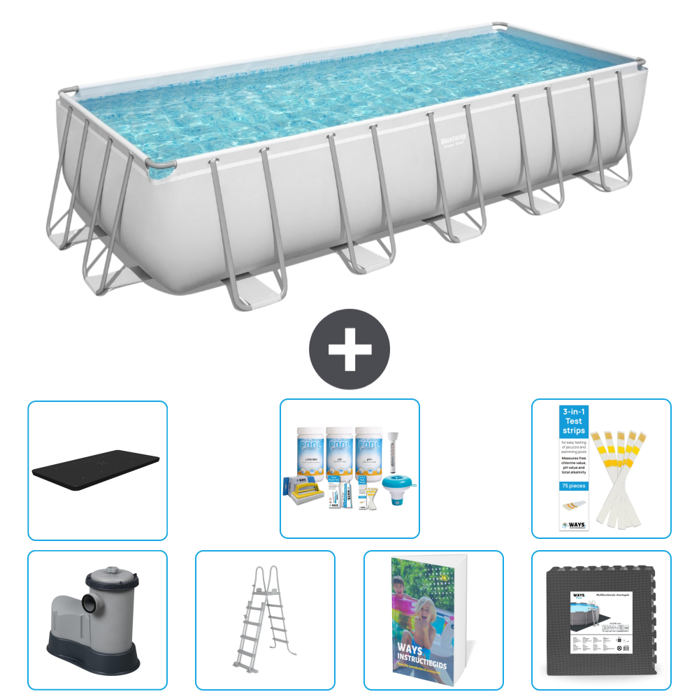 Bestway Power Steel Rechteckig - 640x274x132 Cm - 8-teilig S581