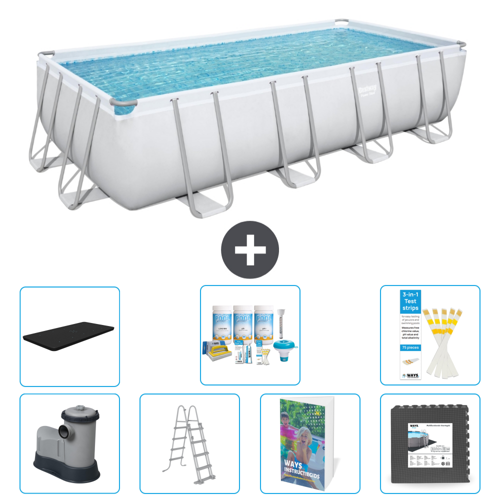 Bestway Power Steel Rechteckig - 549x274x122 Cm - 8-teilig S581