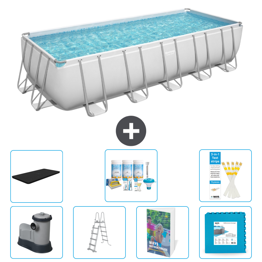Bestway Power Steel Rechteckig - 640x274x132 Cm - 8-teilig S536