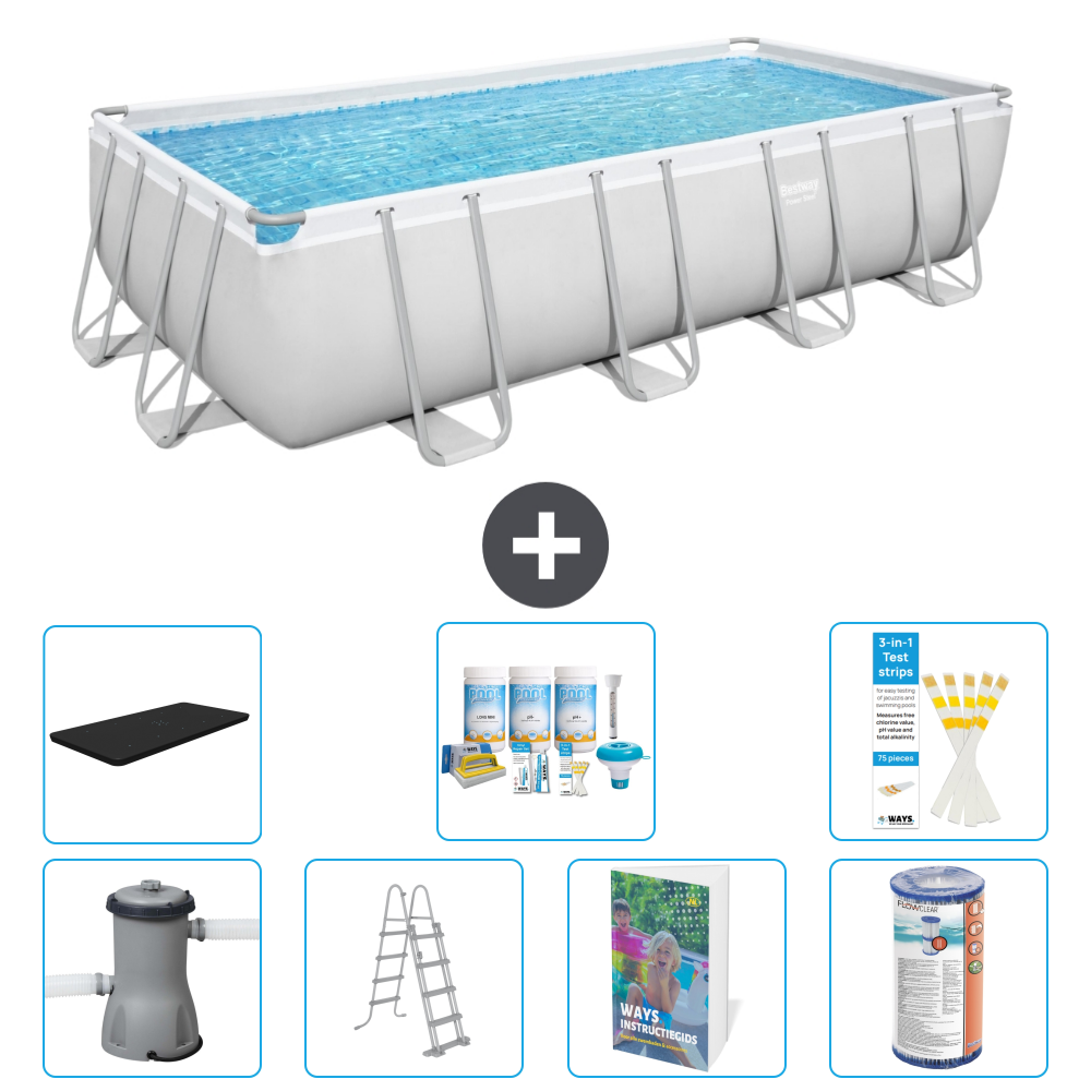 Bestway Power Steel Rechteckig - 488x244x122 Cm - 8-teilig S556