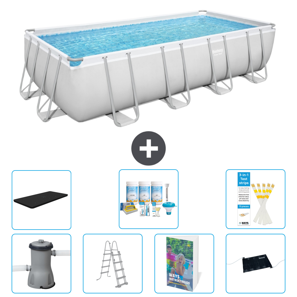 Bestway Power Steel Rechteckig - 488x244x122 Cm - 8-teilig S632