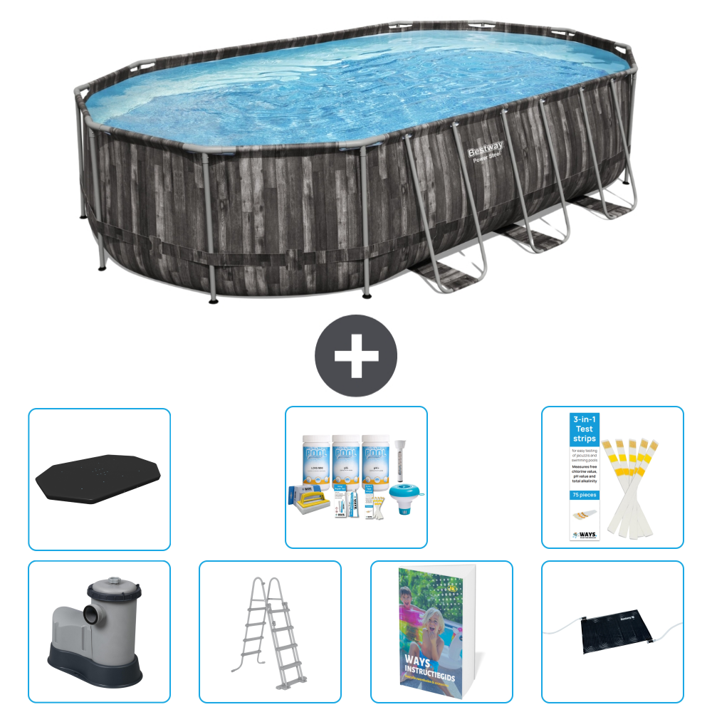 Bestway Power Steel Oval - 610x366x122 Cm - 8-teilig S632