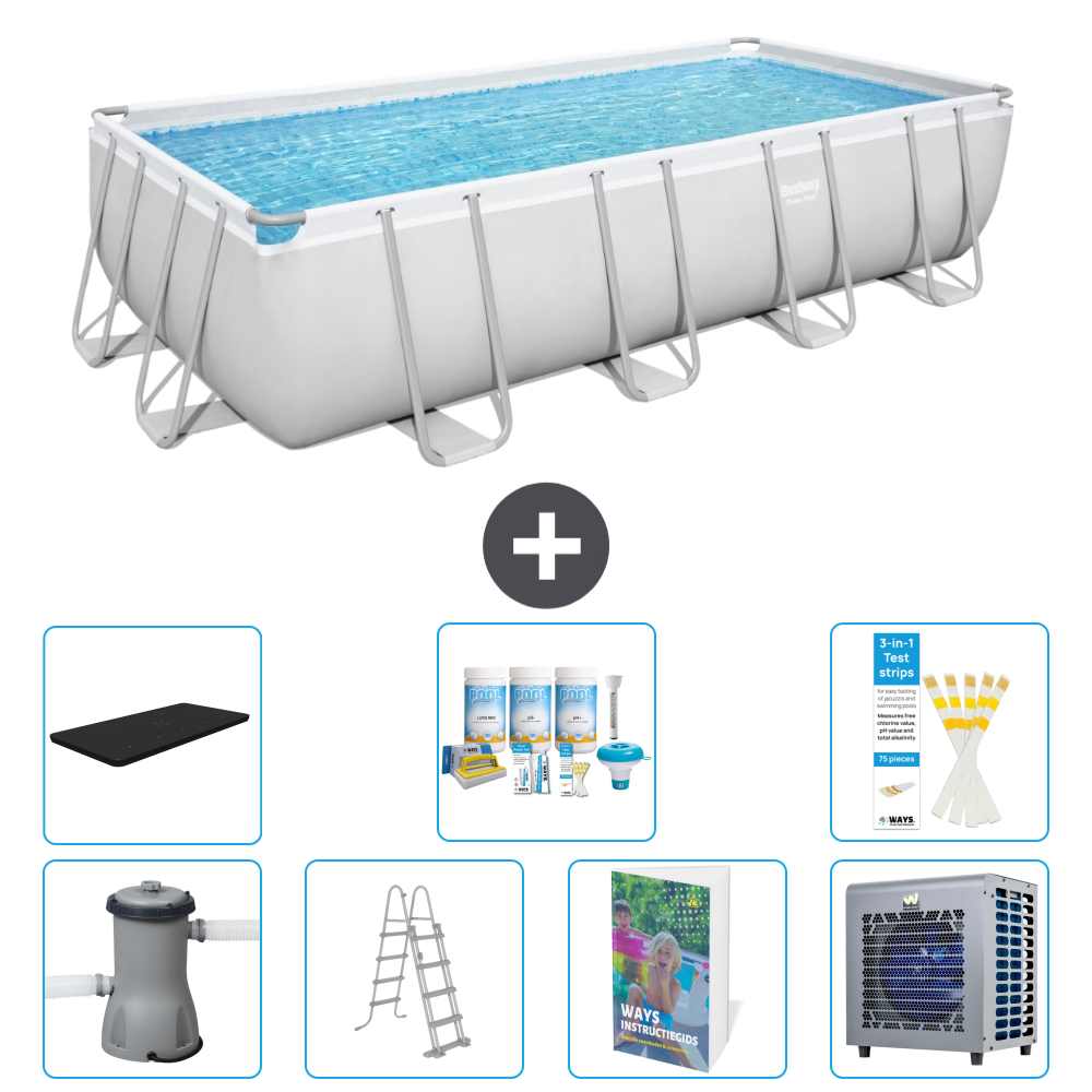 Bestway Power Steel Rechteckig - 488x244x122 Cm - 8-teilig S612