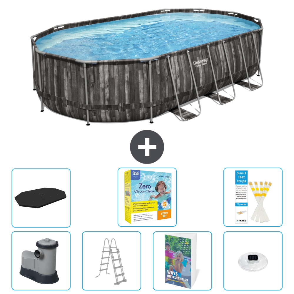 Bestway Power Steel Oval - 610x366x122 Cm - 8-teilig S526