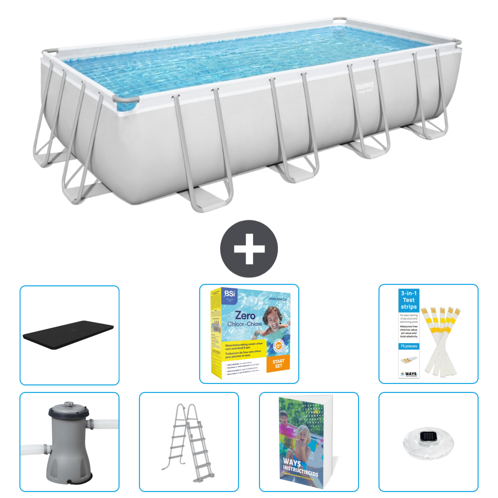 Bestway Power Steel Rechteckig - 488x244x122 Cm - 8-teilig S526