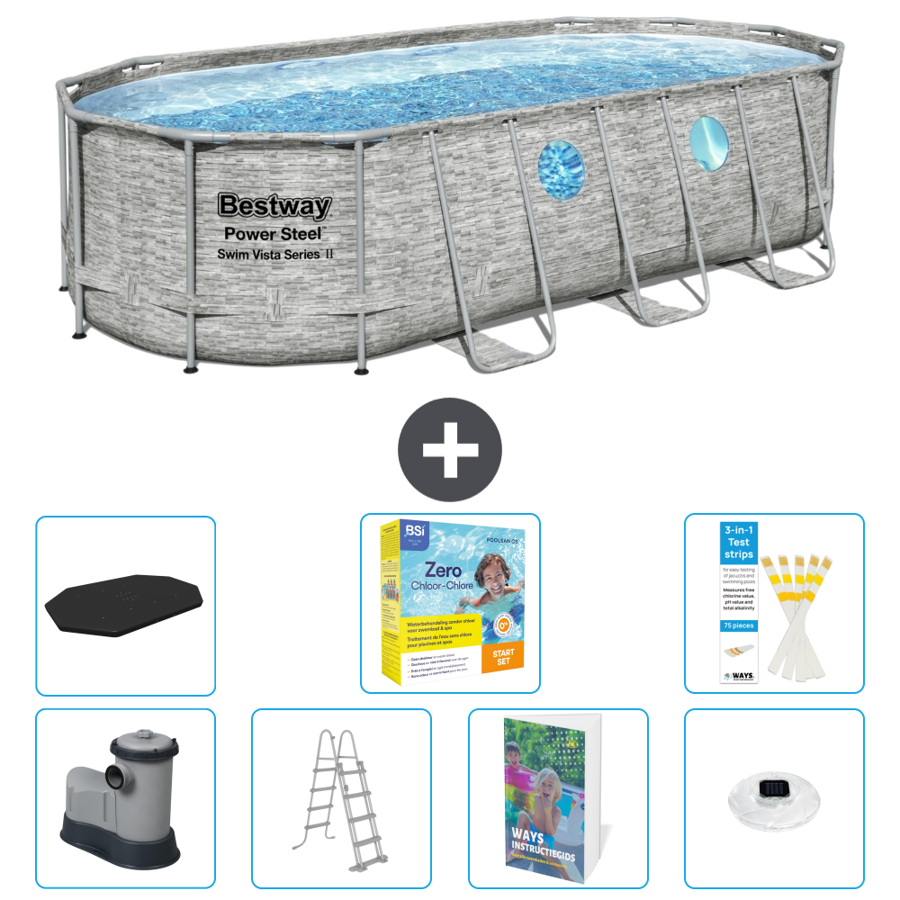 Bestway Power Steel Oval - 549x274x122 Cm - 8-teilig S526