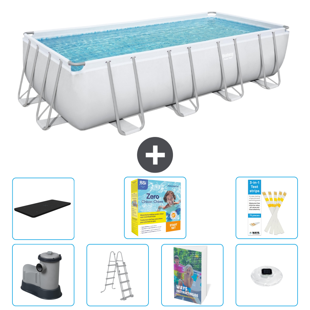 Bestway Power Steel Rechteckig - 549x274x122 Cm - 8-teilig S526