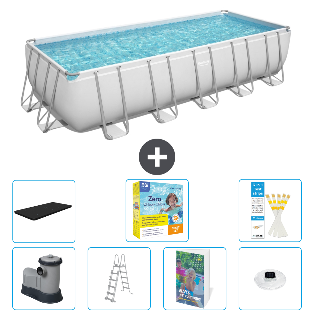 Bestway Power Steel Rechteckig - 640x274x132 Cm - 8-teilig S526