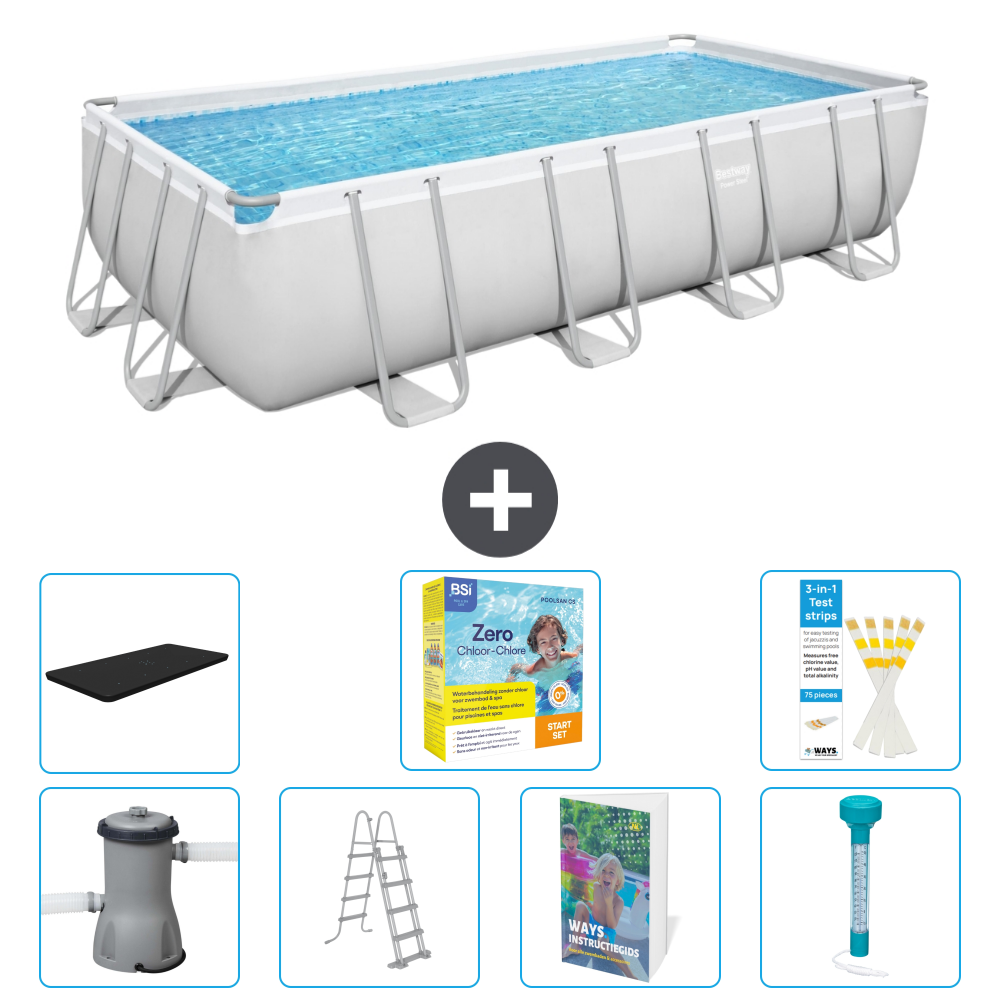 Bestway Power Steel Rechteckig - 488x244x122 Cm - 8-teilig S532