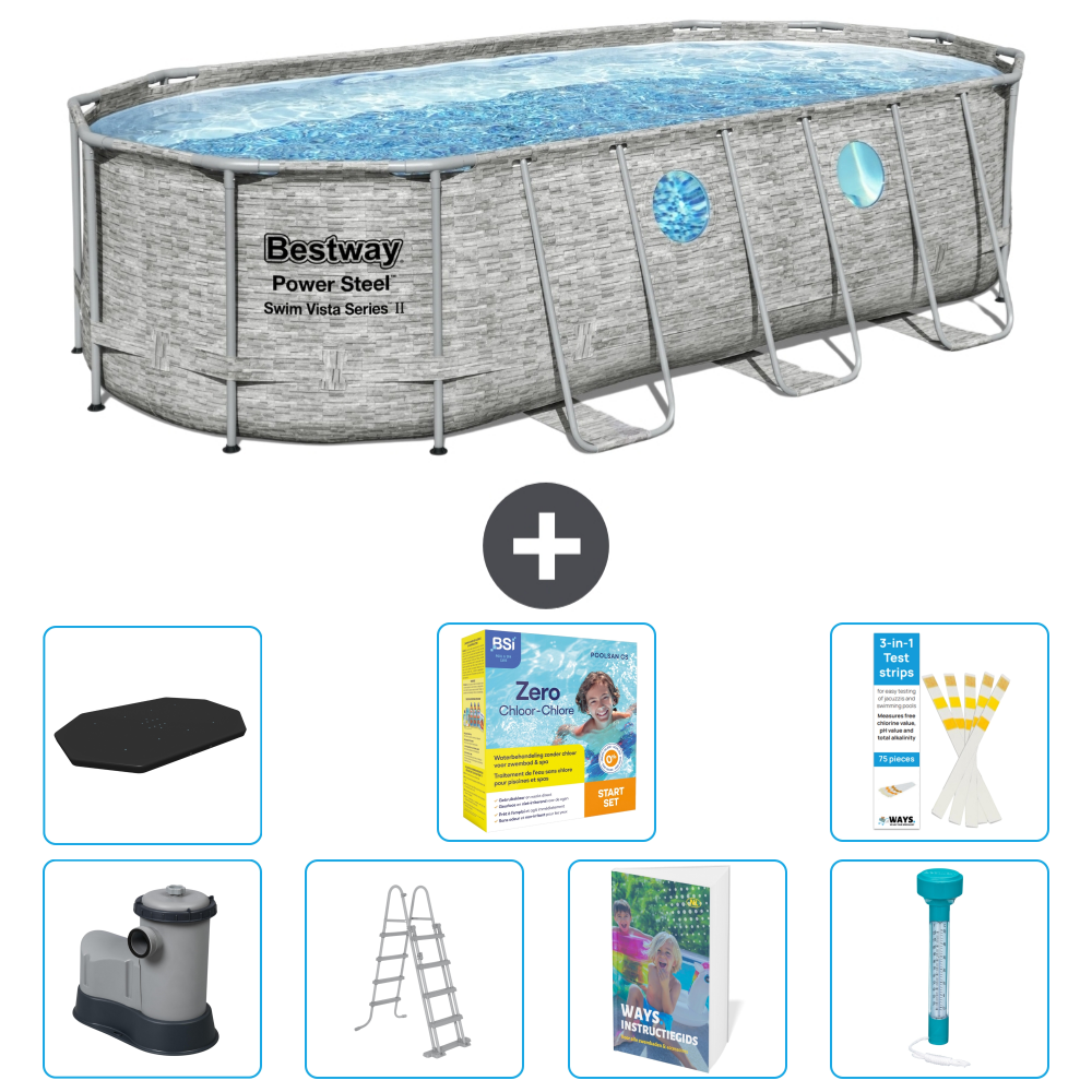 Bestway Power Steel Oval - 549x274x122 Cm - 8-teilig S532