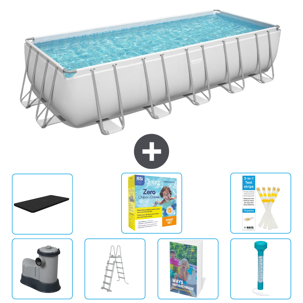 Bestway Power Steel Rechteckig - 640x274x132 Cm - 8-teilig S532