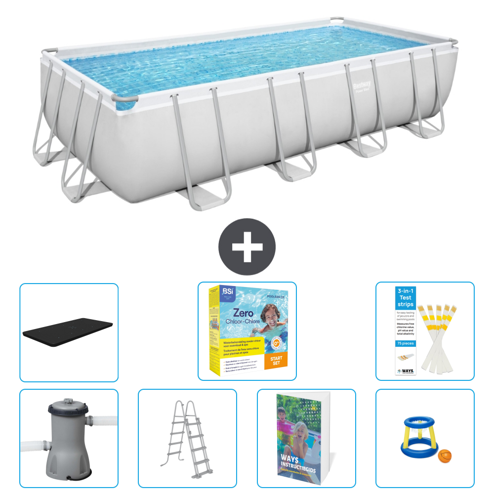 Bestway Power Steel Rechteckig - 488x244x122 Cm - 8-teilig S529