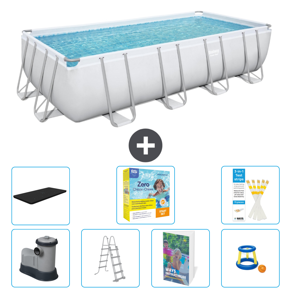 Bestway Power Steel Rechteckig - 549x274x122 Cm - 8-teilig S529