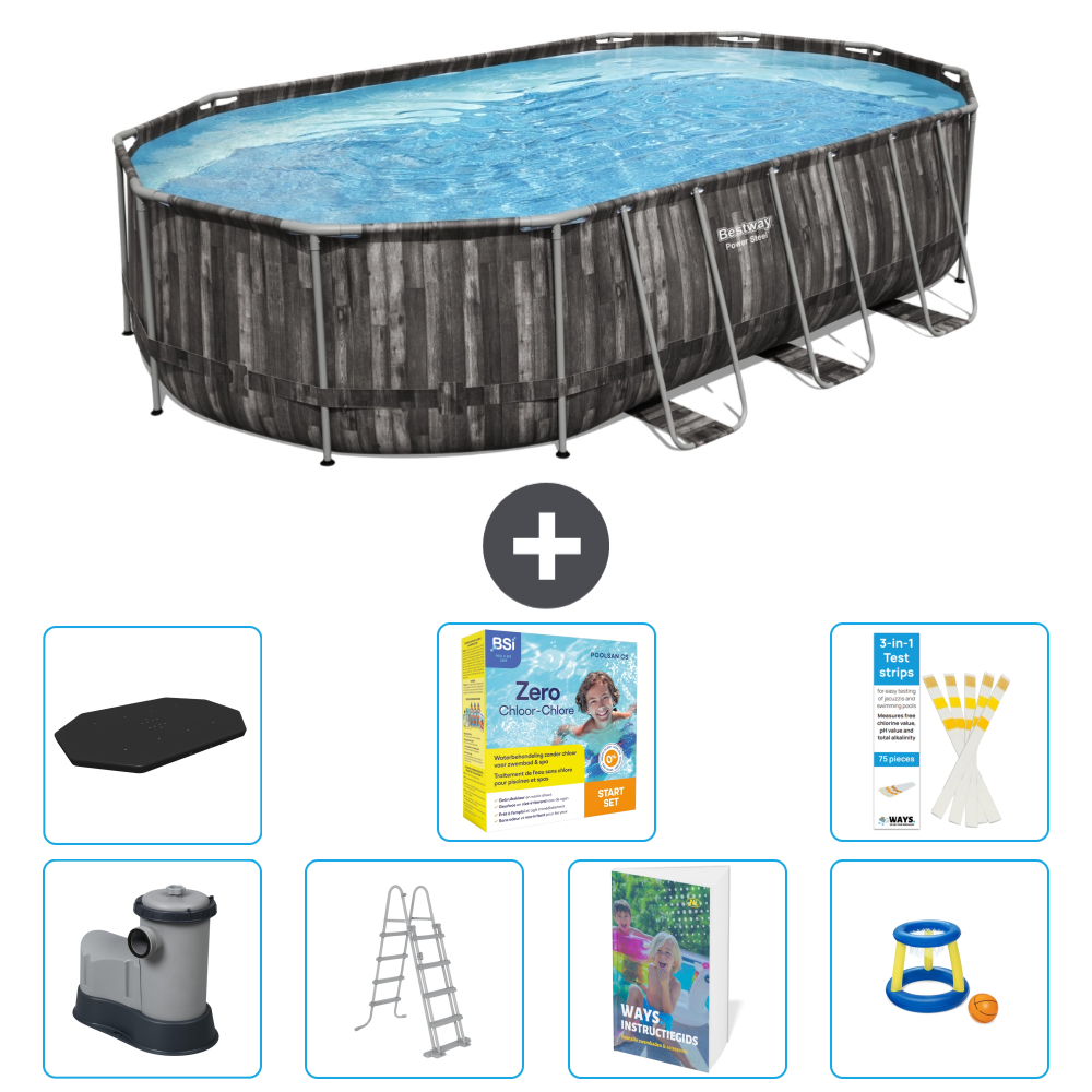 Bestway Power Steel Oval - 610x366x122 Cm - 8-teilig S529