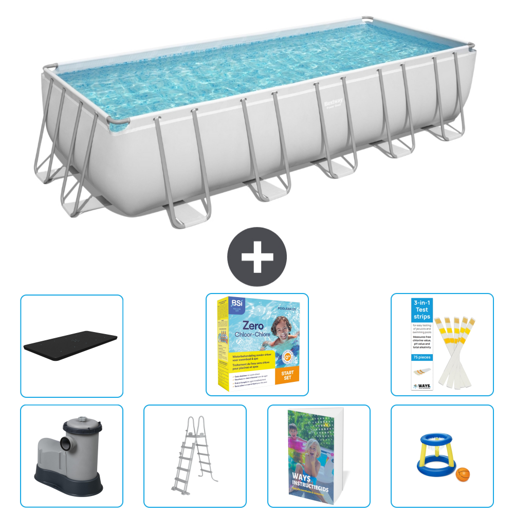 Bestway Power Steel Rechteckig - 640x274x132 Cm - 8-teilig S529