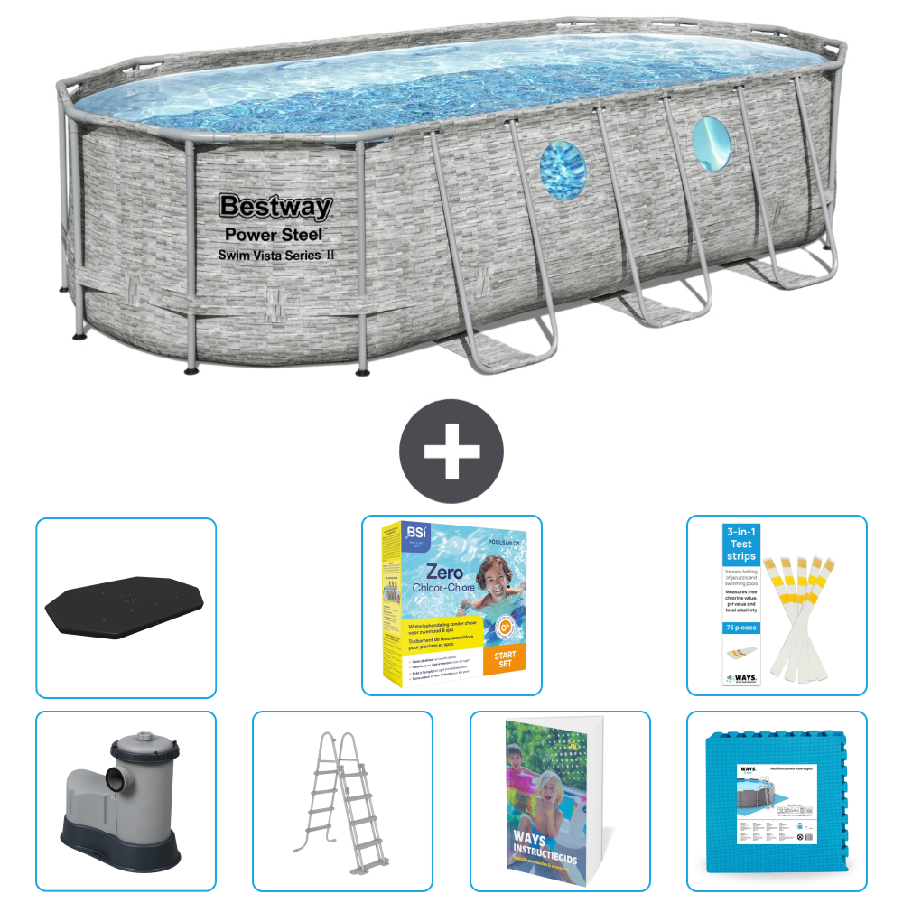 Bestway Power Steel Oval - 549x274x122 Cm - 8-teilig S566