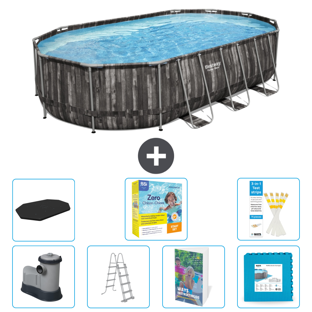 Bestway Power Steel Oval - 610x366x122 Cm - 8-teilig S566