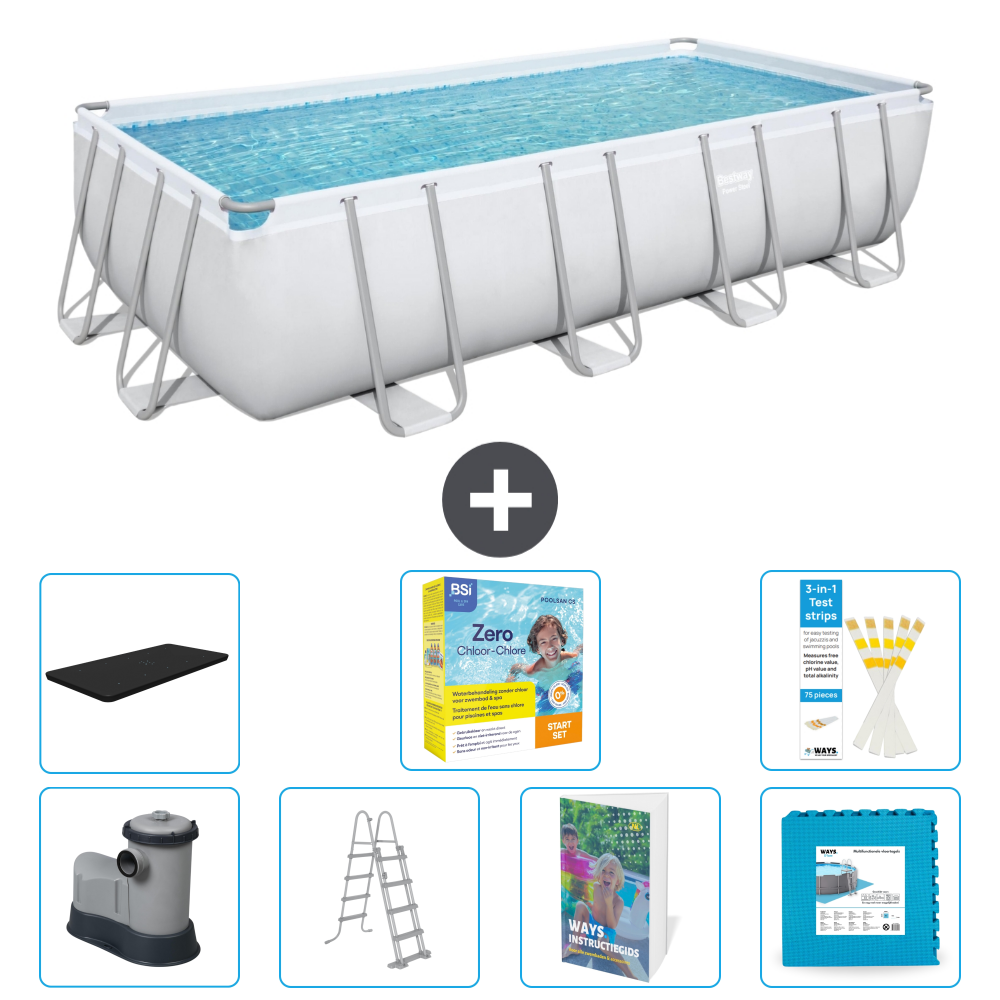 Bestway Power Steel Rechteckig - 549x274x122 Cm - 8-teilig S566