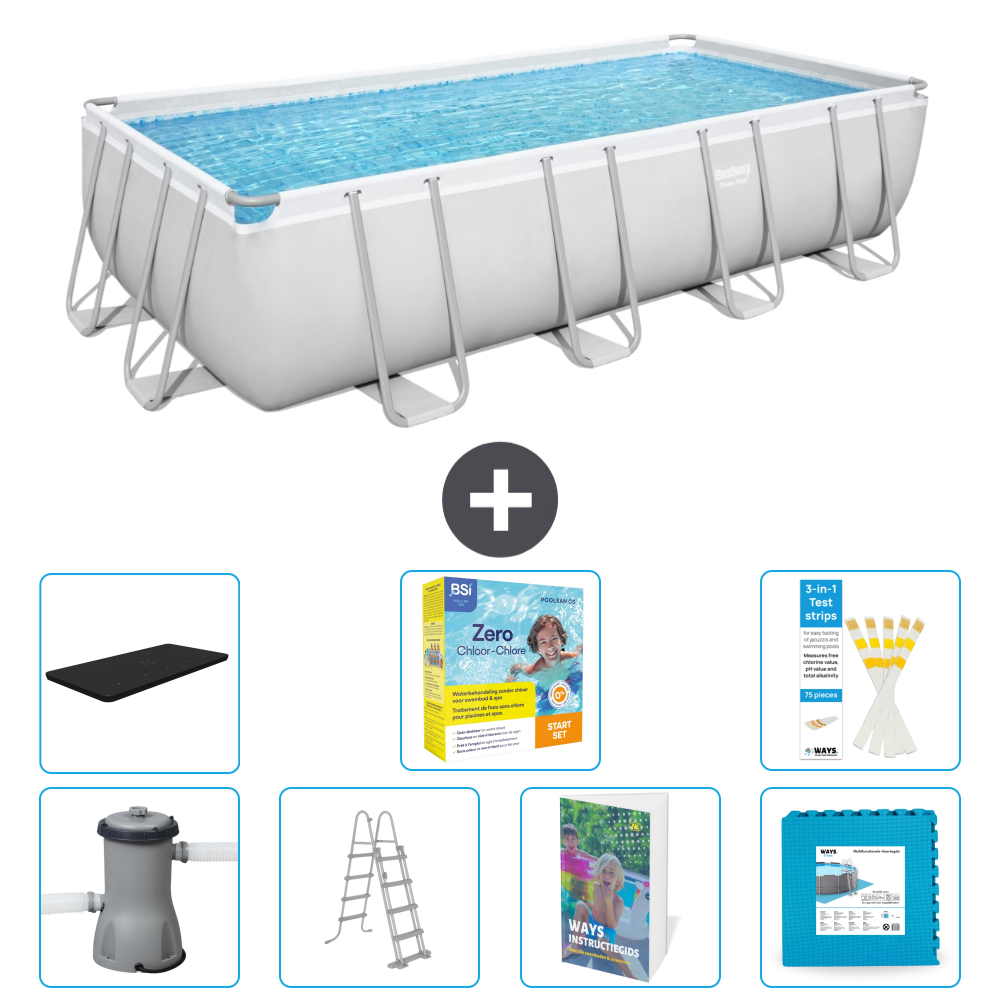 Bestway Power Steel Rechteckig - 488x244x122 Cm - 8-teilig S566