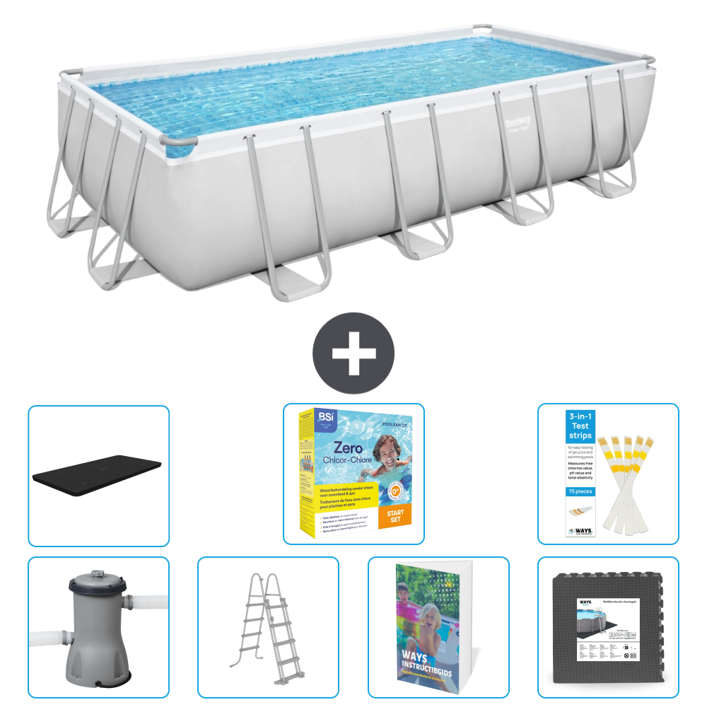 Bestway Power Steel Rechteckig - 488x244x122 Cm - 8-teilig S607