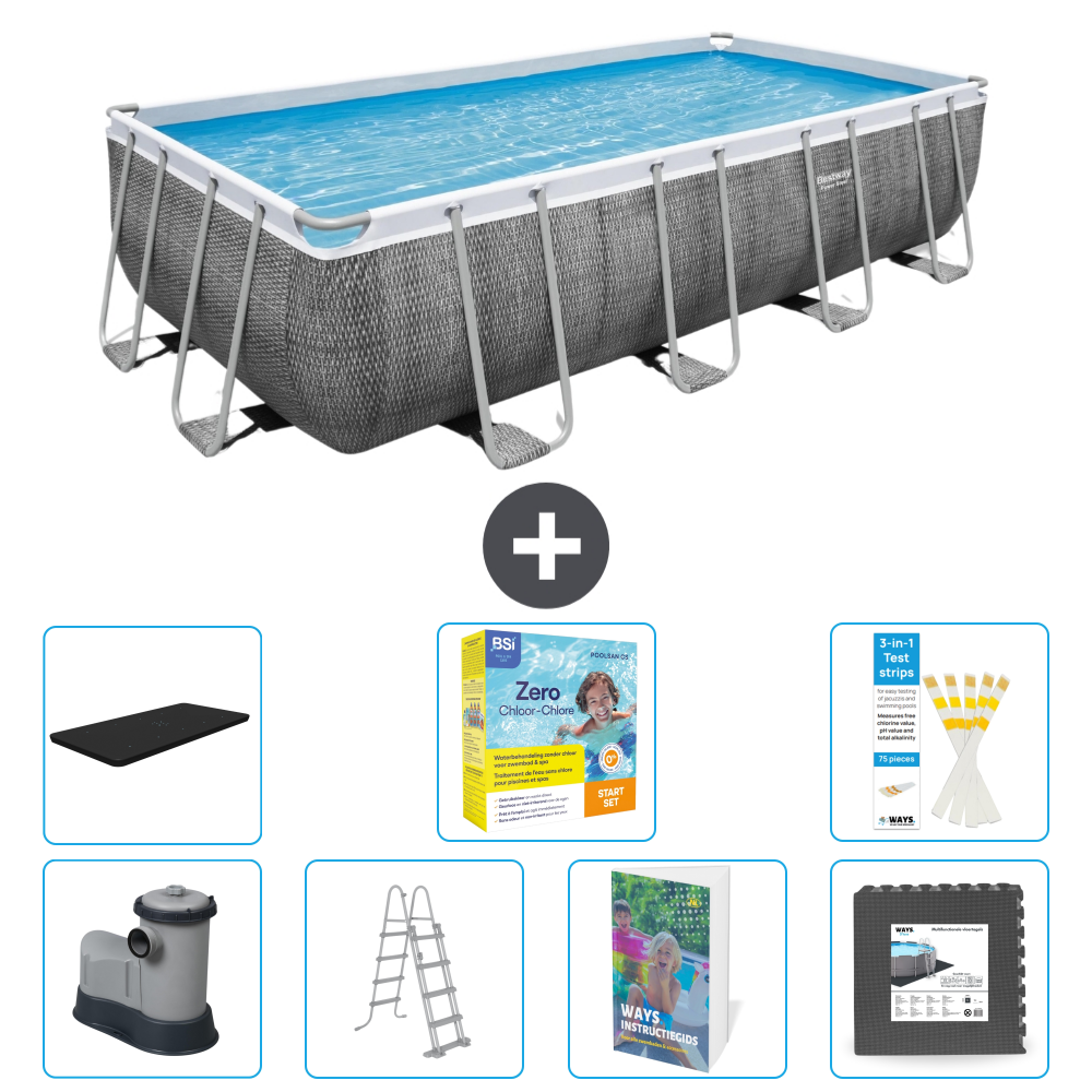 Bestway Power Steel Rechteckig - 549x274x122 Cm - 8-teilig S607